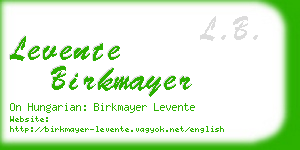 levente birkmayer business card